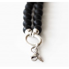 Black Onyx Ball Necklace 26 inch (66cm)